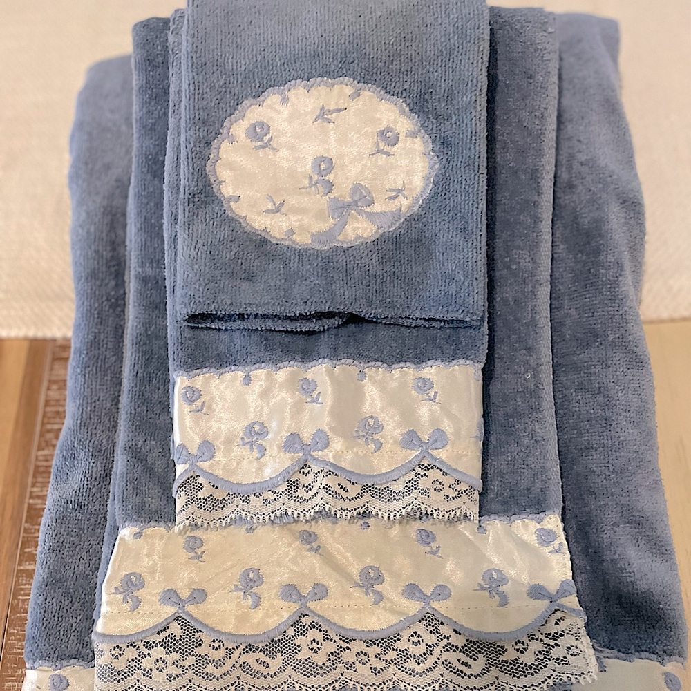 Luxurious Blue Towel Set by J. Boucher & Sons